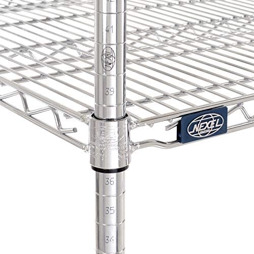 Nexel 24" x 48" x 54", 4 Tier Adjustable Wire Shelving Unit, NSF Listed Commercial Storage Rack, Chrome Finish, leveling feet - Image 7