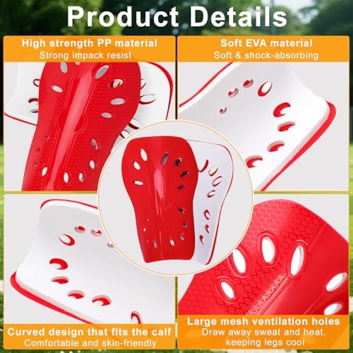 2 Pairs Shin Guards Soccer for Kids,Shin Pads Extra Lightweight Breathable Slide in Shin Guard for Football Training Match Outdoor Activities Protective Slip-in Shin Guards for Boys Girls - Image 3