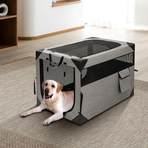 Zikopomi 30 Inch Portable Soft Foldable Dog Crate, 30" L x 21" W x 21" H - Image 6