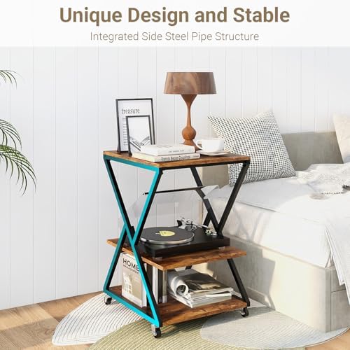 Natwind 3 Tier Large Printer Table,19.7''x19.7'', Height Adjustable,Retro - Image 7