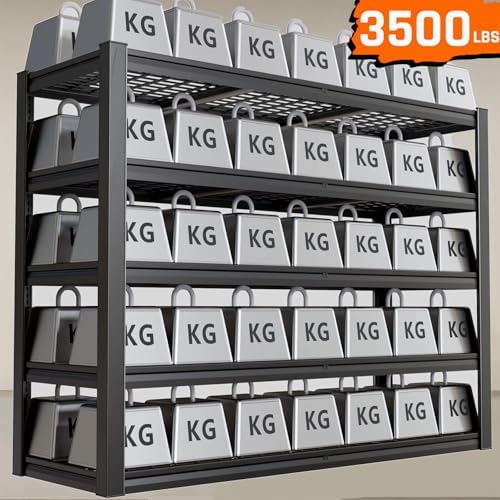 30" D Storage Shelves, 65" W Garage Shelving Heavy Duty Metal Adjustable Garage Shelves, 5 Tier Shelving Units Industrial Shelving, 65" W x 30" D x 79" H - Image 3