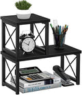 Honiter Desk Shelf Desktop Organizer 2 Tier Wood Small Bookshelf,Rustic Brown Freestanding Adjustable, Organizer, Stackable, Desk Stand, Storage Organizers, Kitchen Counter Display Rack by Honiter