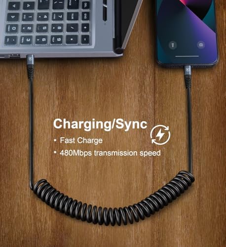 USB C Cable 3ft 2Pack USB C to USB C Charger Cable for Car, Coiled Type C - Image 5