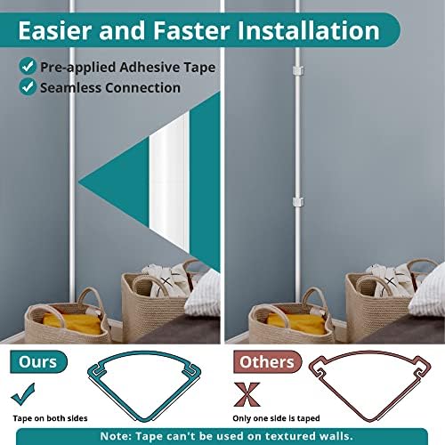 ZhiYo 15ft Corner Cable Hider for 1 Cord, Hide Wires on Wall Corner, Black - Image 6