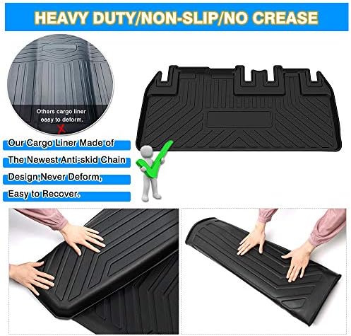 Sienna Cargo Liner - Trunk Mat for Toyota Sienna 2011-2019, All Weather Cargo Mat for Sienna Accessories, Only fit NO Power Folding 3rd Row Seats - Image 6