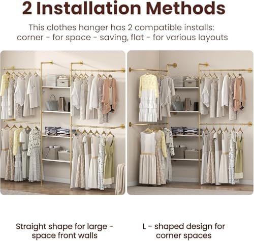 Industrial Pipe Clothing Rack with Shelves - Image 2