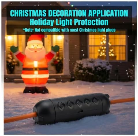 10FT Black Outdoor Extension Cord with Waterproof Cord Cover Kit, 16/3 SJTW - Image 7