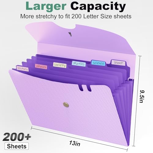 Sooez 7 Pocket Accordion File Organizer, Premium Expanding File Folder - Image 3