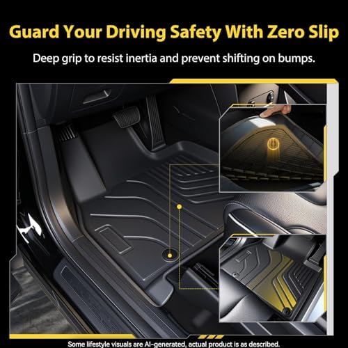 Prosheve Floor Mats & Cargo Liner Set for Hyundai Palisade 2020-2026 7/8 Passenger (2020-2025 Hyundai Palisade Floor Mat) - Image 5