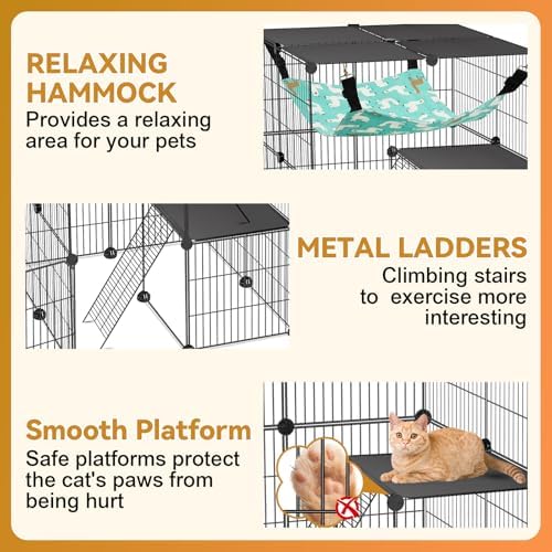 VISCOO Cat Cage, 4-Tier DIY Cat Enclosures Catio,24"x24"x 48" Cat Playpen - Image 4