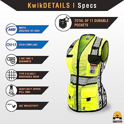 KwikSafety RoadBOSS Econ & Premium Safety Vest for Women Class 2 ANSI OSHA - Image 4