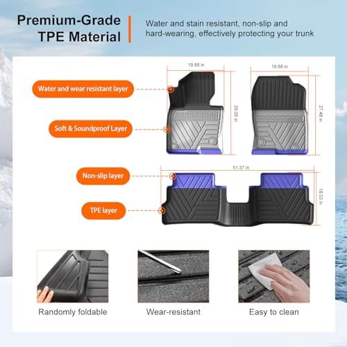 powoq Floor Mats Cargo Mat Compatible with 2017-2022 Mazda CX-5 - Image 5