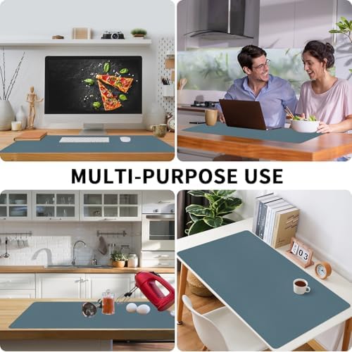 Bloss Light Blue Desk Mat 31.5x15.7, Desk Matt for Desktop, Waterproof Large Desk Mat, Computer Mat for Office/Home/Decor - Image 6