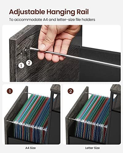 VASAGLE 2 Drawer File Cabinet, Rolling Printer Stand - Image 6