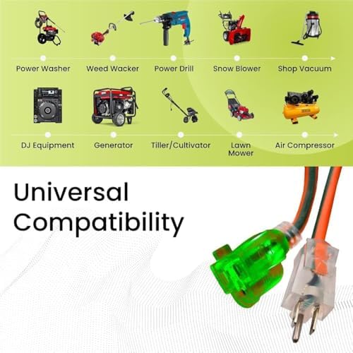 GoGreen Power Inc. (G-14000-2) 12/3 100' Heavy Duty Extension Cord - Orange, 100ft, 2 Pack - Image 2