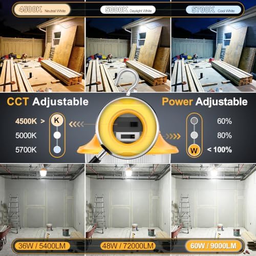 60W LED Temporary Work Light, Outdoor LED Construction Light 15000LM 4Pack - Image 7