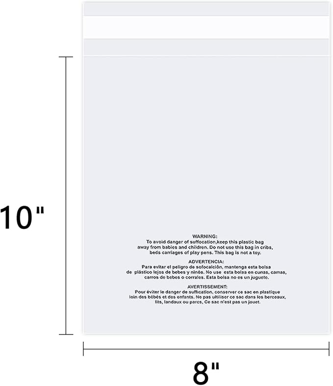 iMailer - 500 Count - 8" x 10" Clear Plastic Poly Bags - Image 2