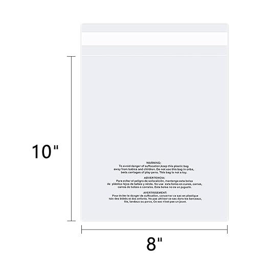 iMailer - 100 Count - 8" x 10" Clear Plastic Poly Bags - Image 2
