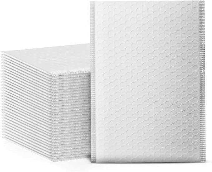 25-Pack 7.25x11.25" White Poly Bubble Mailers, Padded Shipping #1 Envelopes - Image 5