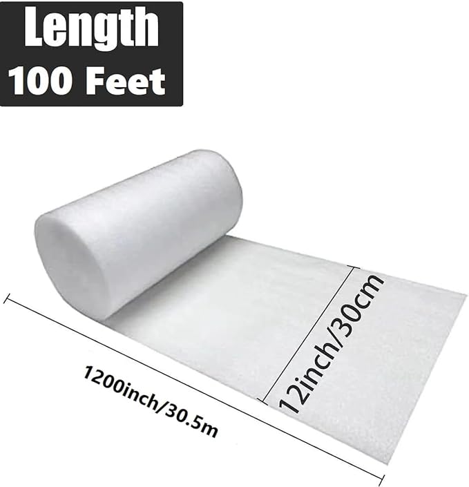 12"x 100' Foam Wrap Rolls for Moving Packing Foam Roll Packing Materials - Image 2
