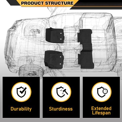 G-PLUS TPE Cargo Liners Fit 2022-2025 Nissan Frontier Crew Cab w/Storage - Image 3