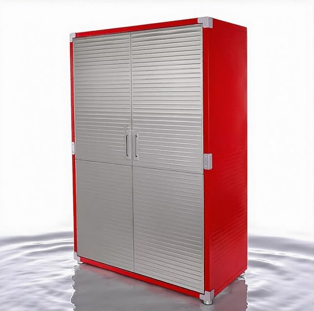Heavy-Duty Commercial Storage Cabinet (Red, 48" W x 24" D x 72" H) by Unknown