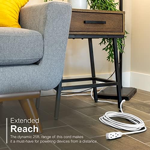 GE 3-Outlet Flat Extension Cord 25 Ft Grounded Extension Cord - Image 3