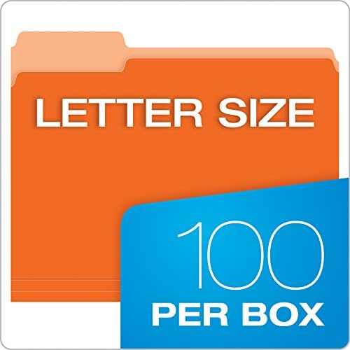 Pendaflex Two-Tone Color File Folders, Letter Size, 1/3 Cut, Orange, 100 per Box (152 1/3 ORA)(Pack of 5) - Image 5