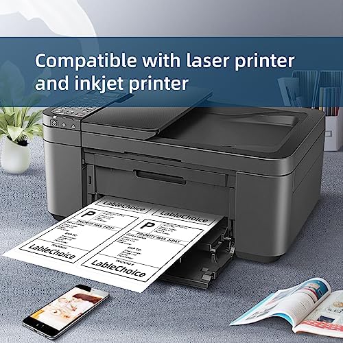 100 Sheets 400 Pcs 4"x5" 4 Up Shipping Address Labels for Laser & Inkjet Printers, Permanent Adhesive 4 per Page Shipping Labels, 4 to a Page Labels, 4 Stickers per Sheet - Image 3