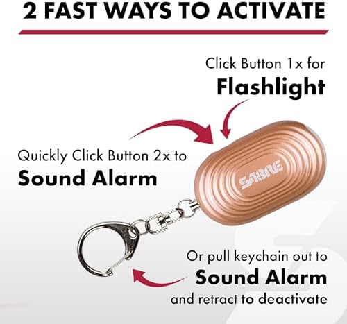 SABRE Personal Safety Kit with Pepper Spray and 2-in-1 Personal Alarm with LED Light, 0.54 fl oz, 25 Bursts,130dB Alarm, Audible Up to 1,250 Feet - Image 5