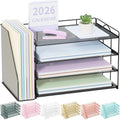 Spacrea 4-Tier Paper Organizer for Desk with File Organizer by Spacrea