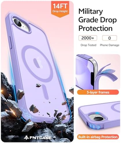 FNTCASE for iPhone 17e/ iPhone 16e Case, Fit for Magsafe, Screen Protector - Image 5