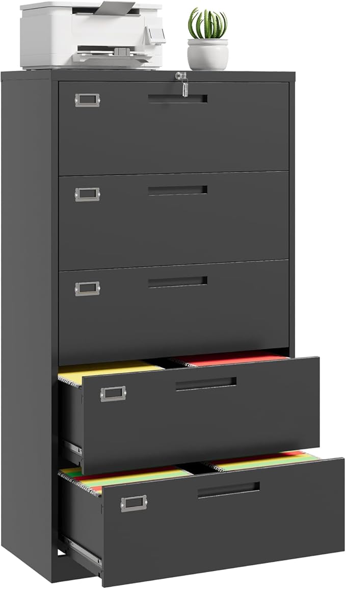 File Cabinet 5 Drawer, Lateral Filing Cabinet by ZAOUS