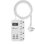 6 USB Travel Power Strip- Flat Plug Extension Cord 3 Feet by Beeiker-BetterHelperforYou