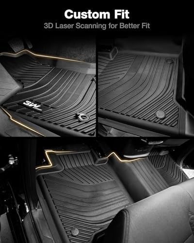 3W Floor Mats Fit 2022-2026 Toyota Tundra CrewMax Cab, TPE All-Weather - Image 3