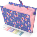 SKYDUE Accordion File Organizer, Floral Expanding File Folders with 5 Pockets, Cute Document Organizer for Paper Storage, School Office & Hospital Supplies Letter/A4 Size Periwinkle Blue by SKYDUE