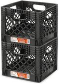 Juggernaut Storage 2-Pack Stackable Heavy Duty Milk Crates, Handles, 16 Qt by JuggernautStorage