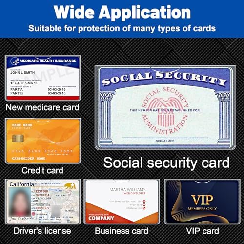 LIEMAND 16 Pack Social Security Card Protector Sleeves, Ultra Clear & Durable 31Mil Waterproof SSN/New Medicare/Credit Card Holder, Soft ID/Debit/Credit/Business Card Holder - Image 6