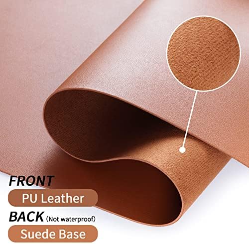 Bloss Brown Leather Desk Pad Protector, Office Desk Mat, Large Mouse Pad, Non-Slip PU Leather Desk Blotter, Laptop Desk Pad, Waterproof Desk Writing Pad for Office and Home (,35.4" x 17") - Image 3