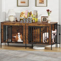 EasyCom 55.12" Dog Crate Furniture for 1 or 2 Dogs, 0-20 Pounds, Brown by EasyCom