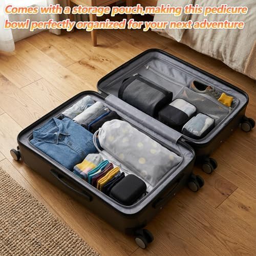 Foldable Bucket for Soaking Feet, Portable Foot Bath Tub Spa Basin Grey Footbath Bucket for Travel Home Pedicure Outdoor Camping/Wash Face Vegetables Fruits(Grey) - Image 6