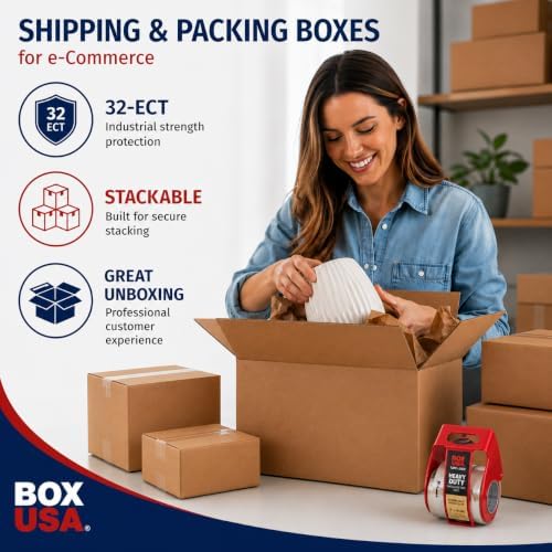 BOX USA Large Boxes Holds 65lbs, 26x14x14 10-Pk for Shipping & Packing - Image 2