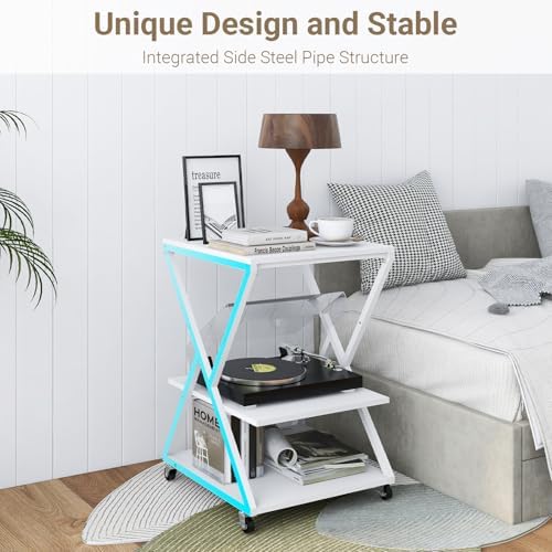 Natwind 3 Tier Large Printer Table, 19.7"x19.7", Height Adjustable,White - Image 5