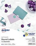 Avery® Printable Round Labels, Sure Feed® Technology, 3/4" Diameter, Matte White, 800 Customizable Labels (4221) by Avery
