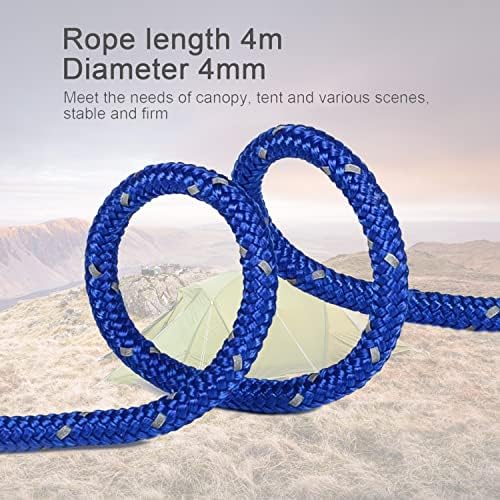 Smithok 8 Pack 4mm Guy Lines Ultralight Tent Cords with Aluminum Adjuster Tensioner Outdoor Camping Guylines Ropes for Tent Tarp,Camping,Hiking Backpacking (Blue) - Image 3