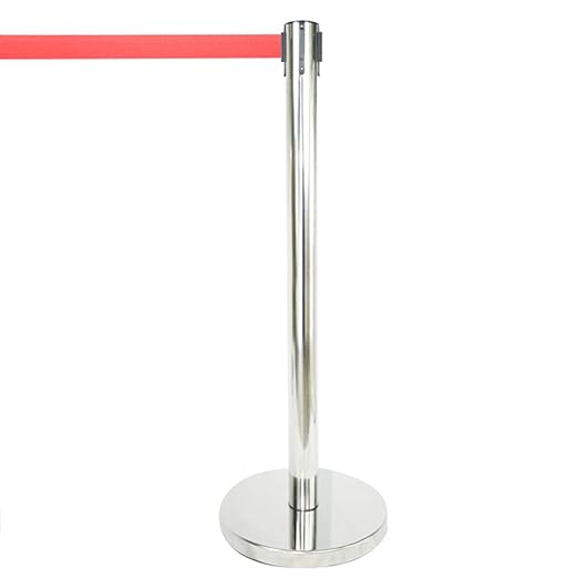 VIP Crowd Control Retractable Belt Stanchion Queue Safety Barrier Set - Image 5