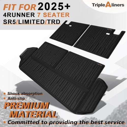 TripleAliners Trunk & Rear Seatback Mat for 2025 2026 4Runner (7 Seats) - Image 4
