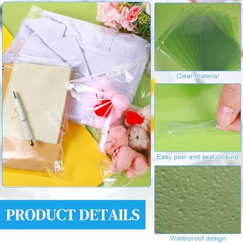 Kosiz 600 Pcs Cello Bags, 9''x12'', 10''x13'', 11''x14", 12''x15" - Image 3