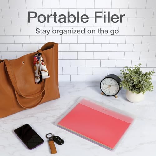 Oxford Portable File Organizer, 8 Plastic File Folders, Clear Case, Storage for Home and Office, Document Organizer, Holds 8-Tab Poly Project Folders, Letter Size, Assorted Colors, 2 Pack (52022) - Image 5
