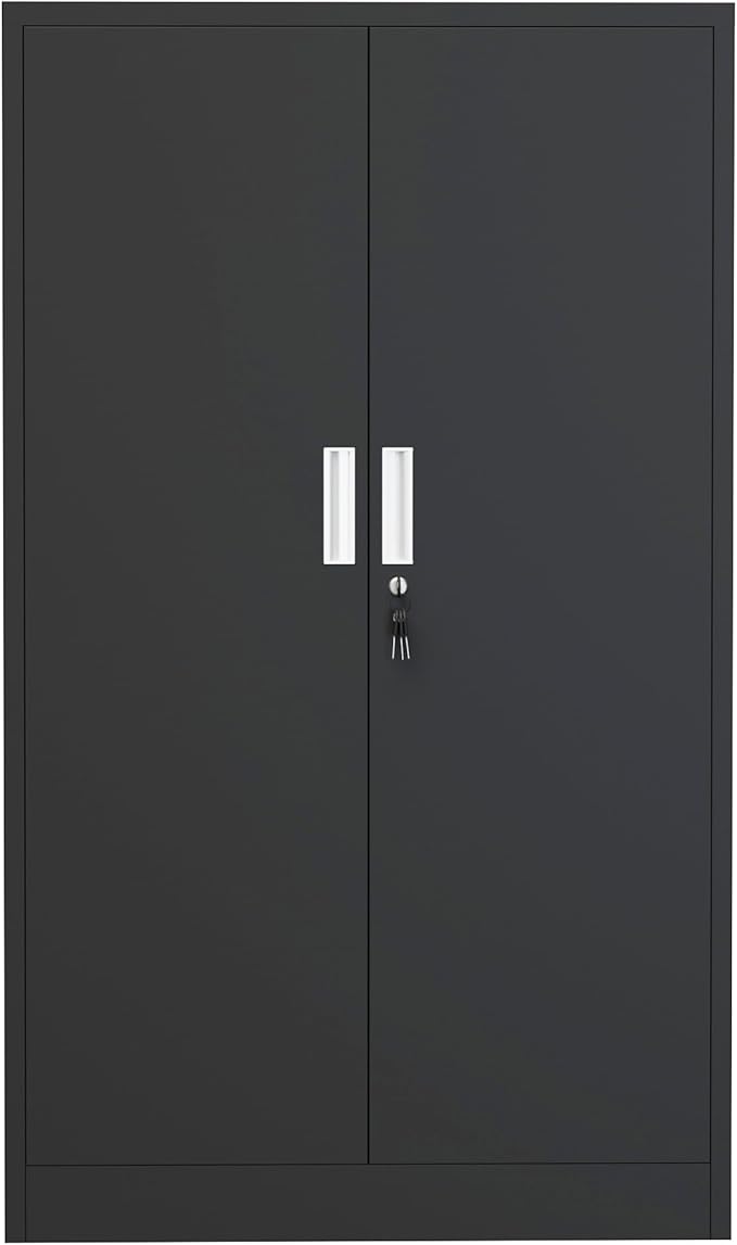 Metal Storage Cabinet with Locking Doors and 3 Adjustable Shelves, Lockable - Image 9